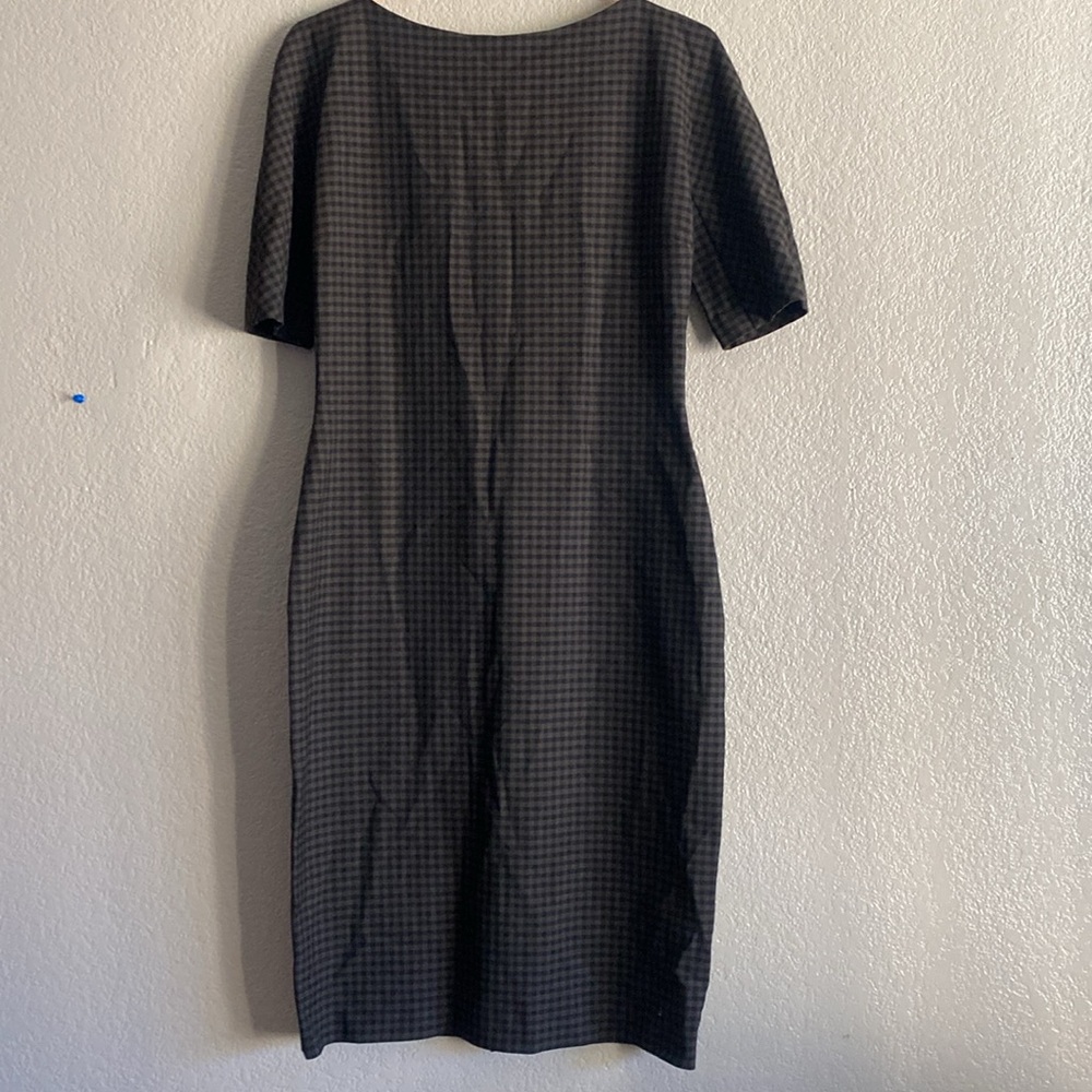 Zara woman’s pencil wiggle checked tartan midi fitted dress.